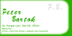 peter bartok business card